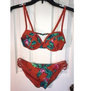 Tropical print bikini